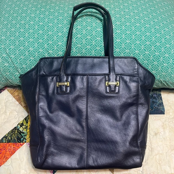 Coach navy blue iridescent tote - Picture 2 of 16